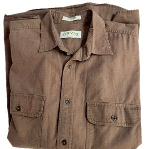 Orvis Button Front Long Sleeve Shirt Sz L